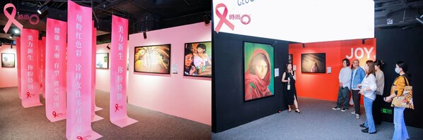 人类学家秦燕在展览现场讲解作品背后的女性力量故事