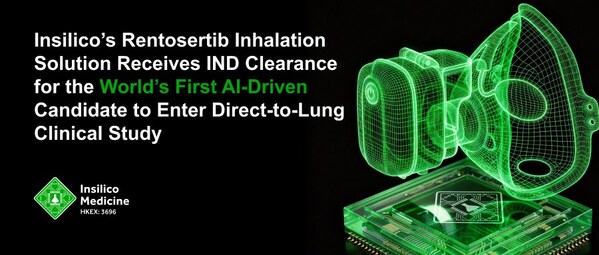 Rentosertib雾化吸入制剂是英矽智能AI 驱动研发管线中第 13 个获得 IND 批准的项目，进一步体现了 Pharma.AI 平台驱动发现的创新分子从临床前推进至临床验证的可扩展性。