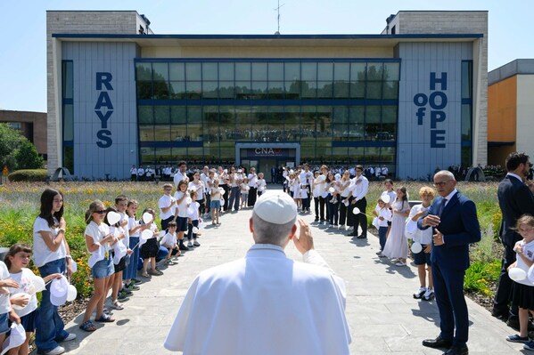 Pope Leo XIV visiting the National Center for Oncological Hadrontherapy (CNAO) in Pavia - Italy